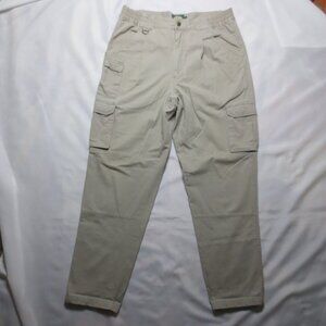 CABELA'S mens CARGO khaki PANTS tan ELASTIC pull-on HIKING SIZE 34